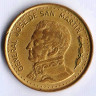 Монета 100 песо. 1980 год, Аргентина. Генерал Хосе де Сан-Мартин. Тип I.