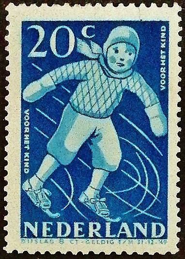 Марка почтовая (20+8 c.). "Детские почтовые марки". 1948 год, Нидерланды.