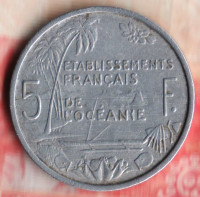 Монета 5 франков. 1952 год, Французская Океания.