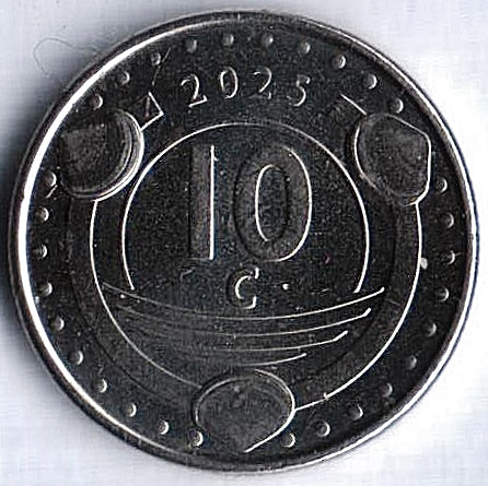 Монета 10 центов. 2025 год, Синт-Мартен.