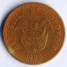 Монета 20 песо. 1993 год, Колумбия.