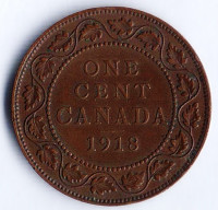 Монета 1 цент. 1918 год, Канада.