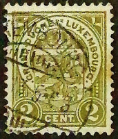 Почтовая марка (2 c.). "Стандарт". 1907 год, Люксембург.
