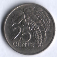 25 центов. 1978 год, Тринидад и Тобаго.