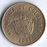 Монета 100 песо. 2008 год, Колумбия.
