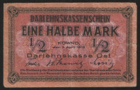 Бона 1/2 марки. 1918(С) год, Ковно (Германская оккупация Литвы).