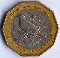 Монета 100 эскудо. 1994 год, Кабо-Верде. Жаворонок Расо.