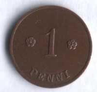 1 пенни. 1920 год, Финляндия.