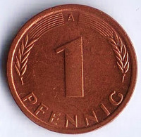 Монета 1 пфенниг. 1994(A) год, ФРГ.