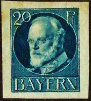 Марка почтовая (20 pf.). "Король Людвиг III". 1920 год, Бавария.