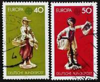 Набор марок (2 шт.). "Европа (C.E.P.T.) 1976 - Ремёсла". 1976 год, ФРГ.