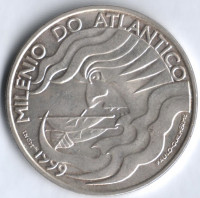 Монета 1000 эскудо. 1999 год, Португалия. Тысячелетие освоения Атлантики.