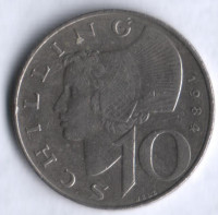 Монета 10 шиллингов. 1984 год, Австрия.