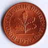 Монета 2 пфеннига. 1976(F) год, ФРГ.