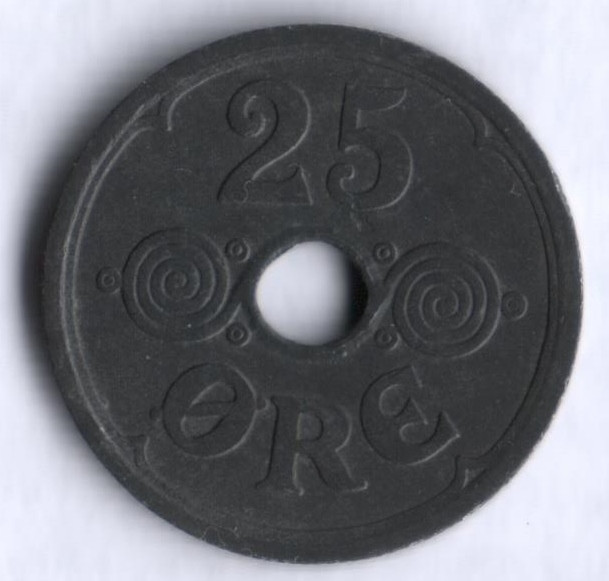 Монета 25 эре. 1941 год, Дания. N;GJ.