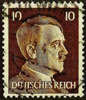 Почтовая марка (10 rpf.). "Адольф Гитлер". 1941 год, Германский рейх.