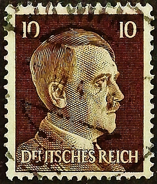Почтовая марка (10 rpf.). "Адольф Гитлер". 1941 год, Германский рейх.