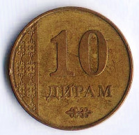 Монета 10 дирам. 2011 год, Таджикистан.
