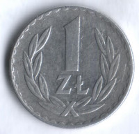 Монета 1 злотый. 1972 год, Польша.