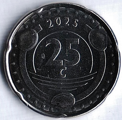 Монета 25 центов. 2025 год, Синт-Мартен.