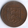 Монета 1/12 шиллинга. 1964 год, Джерси.