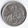 Монета 5 центов. 1994 год, Новая Зеландия.