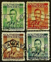 Набор почтовых марок (4 шт.). "Король Георг VI". 1937 год, Южная Родезия.