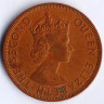 Монета 2 цента. 1965 год, Британские Карибские Территории.