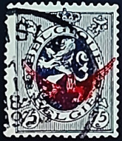 Почтовая марка (75 c.). "Геральдический лев". 1931 год, Бельгия.
