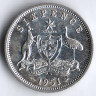 Монета 6 пенсов. 1951(PL) год, Австралия.
