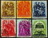 Набор почтовых марок (6 шт.). "900 лет со дня смерти святого Стефана". 1938 год, Венгрия.