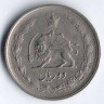 Монета 2 риала. 1974 год, Иран.