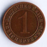 Монета 1 рейхспфенниг. 1930 год (F), Веймарская республика.