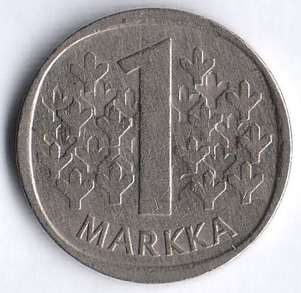 Монета 1 марка. 1983(K) год, Финляндия.