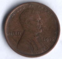 1 цент. 1916 год, США.