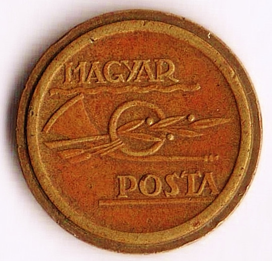 Телефонный жетон компании, Венгрия (жёлтый).