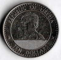 Монета 10 долларов. 2022 год, Либерия.