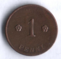 1 пенни. 1921 год, Финляндия.