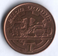 Монета 1 пенни. 1990 год, Остров Мэн.