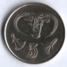 Монета 5 центов. 1987 год, Кипр.