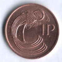 Монета 1 пенни. 1986 год, Ирландия.