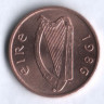 Монета 1 пенни. 1986 год, Ирландия.