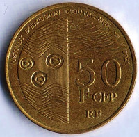Монета 50 франков. 2021 год, Французские Тихоокеанские Территории.