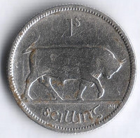 Монета 1 шиллинг. 1928 год, Ирландия.