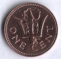 Монета 1 цент. 1984 год, Барбадос.