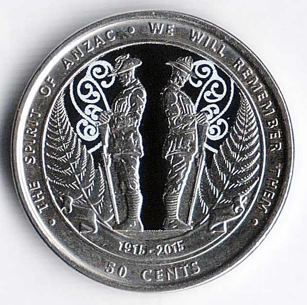 Монета 50 центов. 2015 год, Новая Зеландия. Дух Анзак.