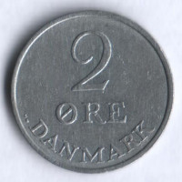 Монета 2 эре. 1955 год, Дания. N;S.