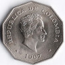 Монета 1 песо. 1967 год, Колумбия.