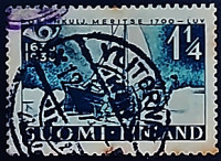 Почтовая марка (1¼ m.). "300-летие почтовой службы". 1938 год, Финляндия.