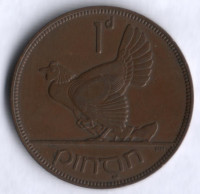 Монета 1 пенни. 1935 год, Ирландия.